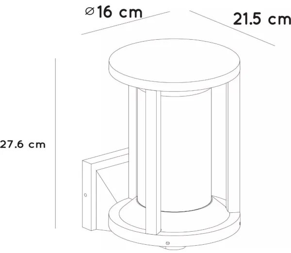 Lampă de perete de exterior Lucide 15803/01/30 CADIX 1xE27/15W/230V IP65
