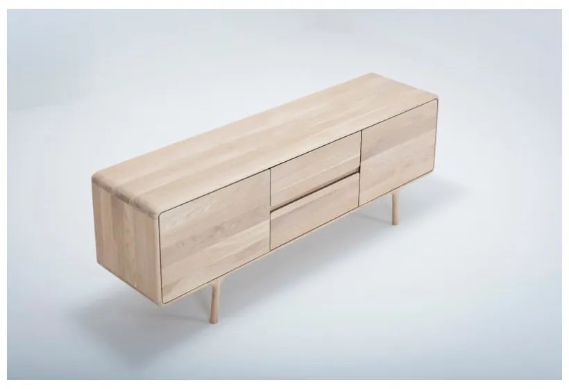 Comodă TV din lemn masiv de stejar Gazzda Fawn