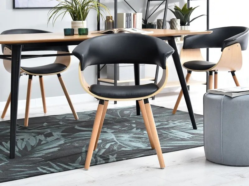 Scaun Enzo K (stejar negru + stejar). Promo -9%. 1111036