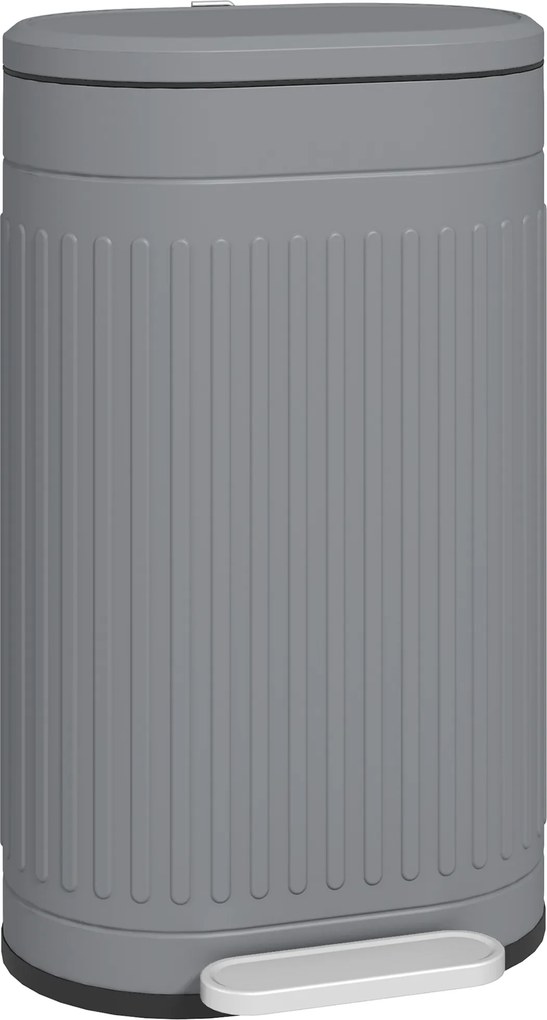 HOMCOM Coș de gunoi 30 L cu pedală, capac, găleată interioară detașabilă, funcție Soft-Close 36,5 x 31,2 x 60,8 cm, Gri | Aosom Romania