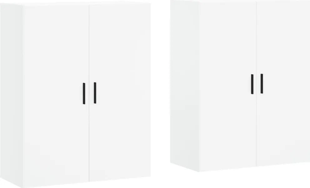 vidaXL Dulapuri cu montaj pe perete, 2 buc, alb, 69,5x34x90 cm