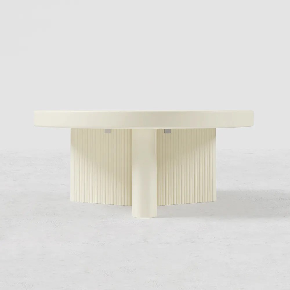 Masuta de cafea rotunda alb stil japandi DEPRIMO 43471 by Deprimo