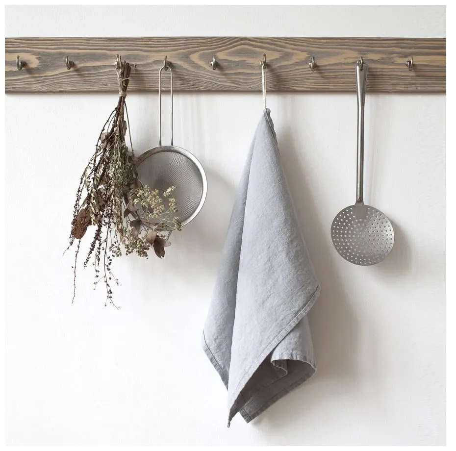 Prosop de bucătărie din in Linen Tales, 65 x 45 cm, gri deschis