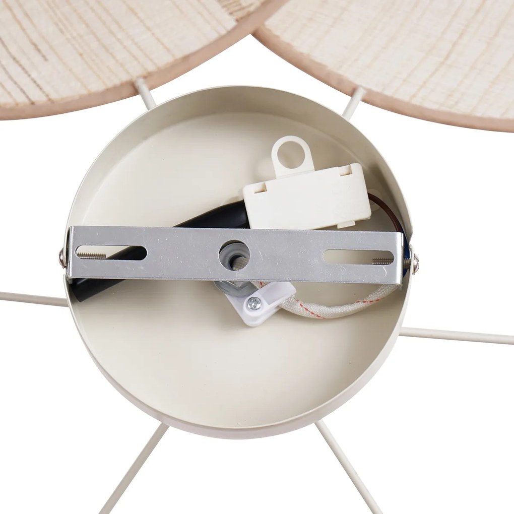 Plafonieră Japandi crem cu abajur din in - Aisha