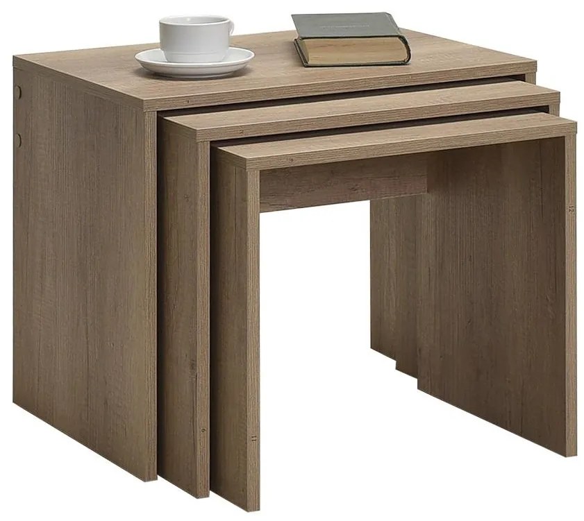 Set 3buc. măsuțe cafea Losuku 2 (nuc deschis). 1094309