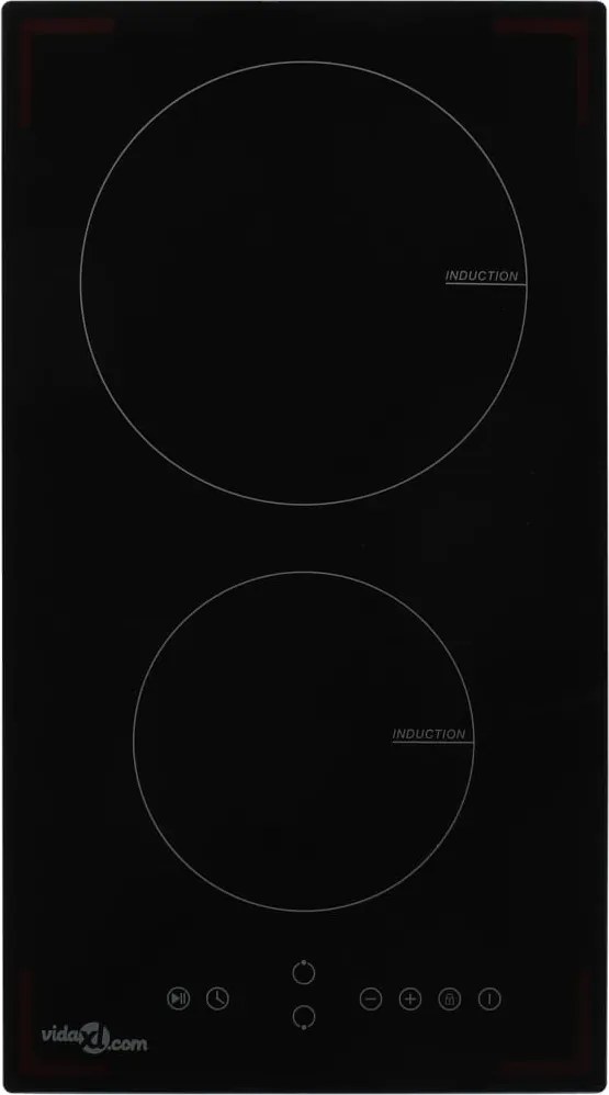 vidaXL Plită cu inducție cu 2 arzătoare, control tactil, sticlă 3500 W