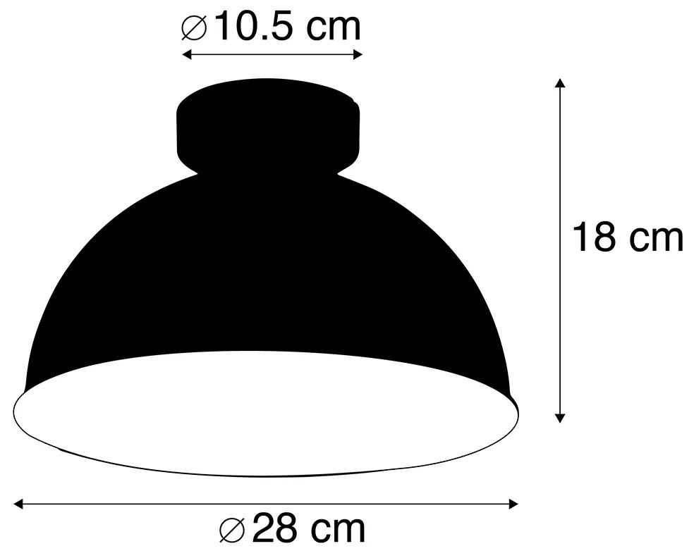 Plafoniera inteligentă neagră cu auriu 28 cm inclusiv Wifi A60 - Magnax