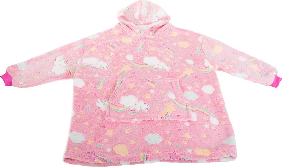 Zaparkorun Hanorac pentru copii care strălucește în întuneric - pink