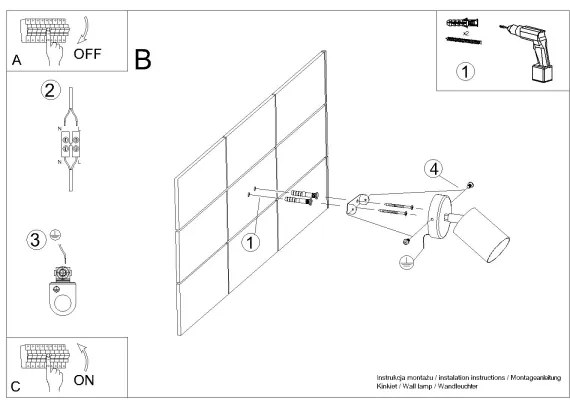 Spot de perete LEMMI 1xGU10/40W/230V negru Sollux SL.1126