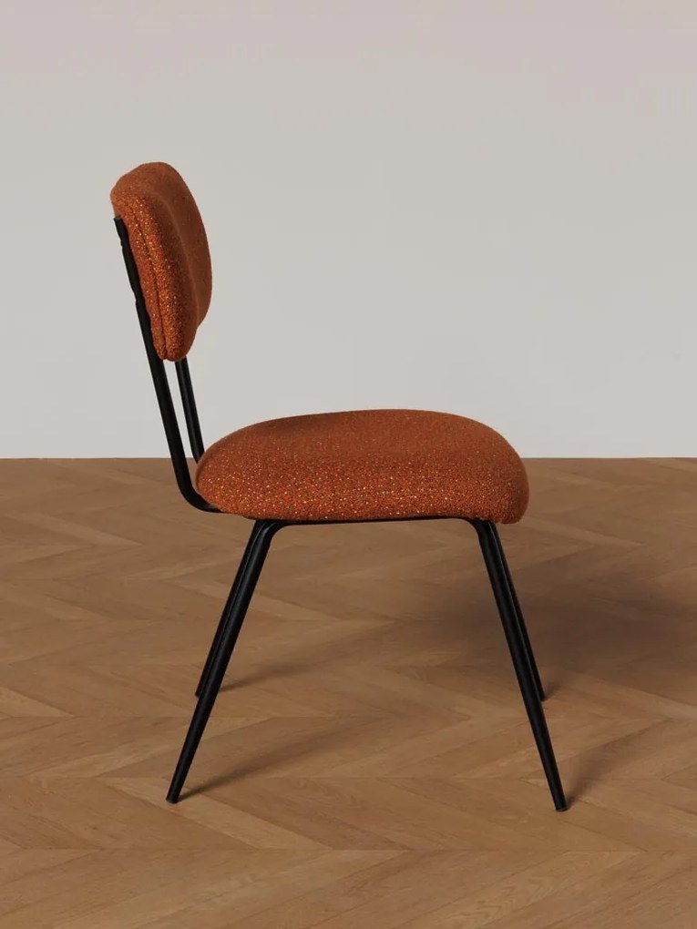 Scaun dining portocaliu din textil, Kiwi
