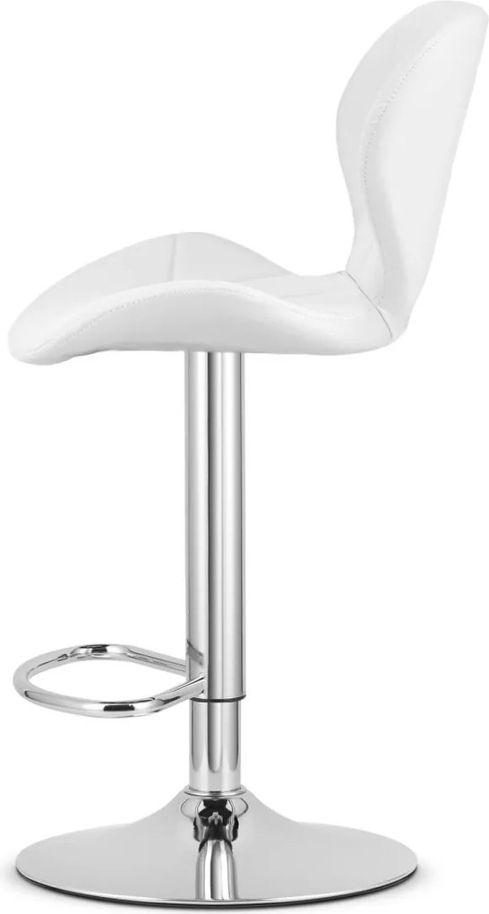 OFERTA Scaun de bar din piele ecologica WEST, alb II. calitate