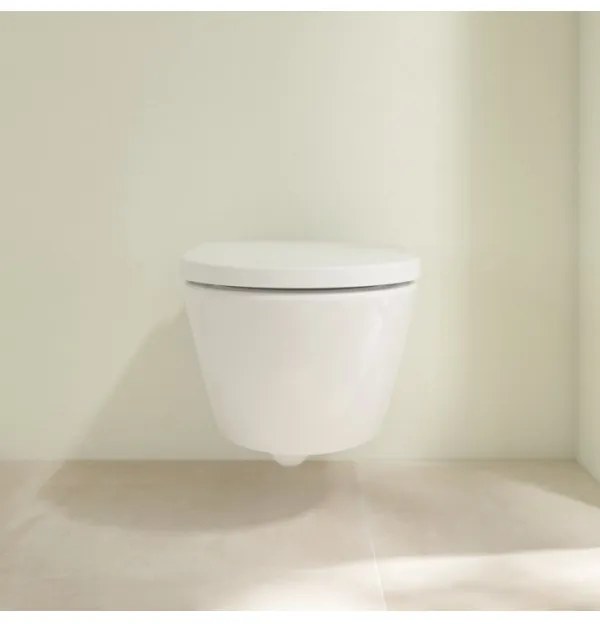 Set vas WC rimless suspendat, Villeroy&amp;Boch Subway 3.0, cu capac inchidere lenta si rezervor Geberit Duofix Sigma UP320