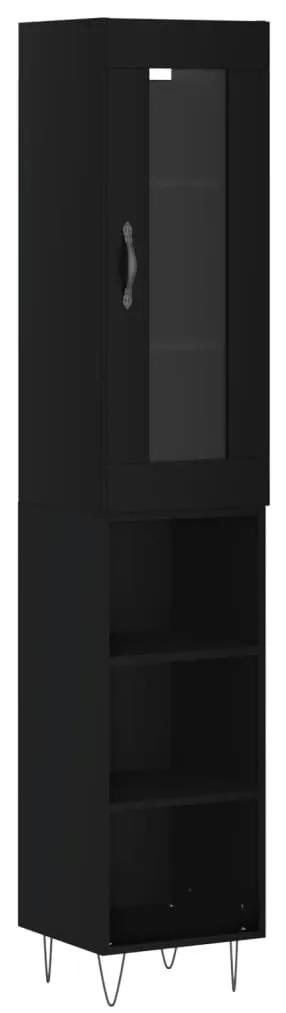 3199394 vidaXL Dulap înalt, negru, 34,5x34x180 cm, lemn prelucrat