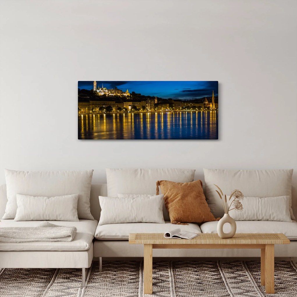 Tablou orașului nocturn (120x50 cm)