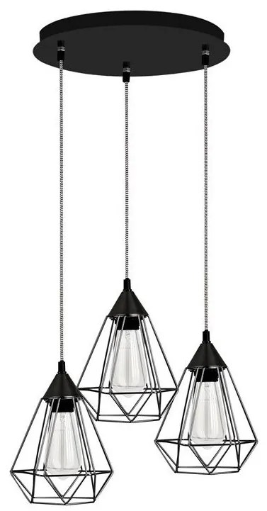 Lustra design modern minimalist Paolo 3L neagra NVL-7605189