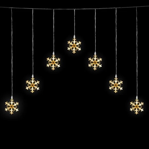 Aigostar - Ghirlandă LED de Crăciun pentru exterior, 84xLED/230V, 1,2x1m, IP44, alb cald, fulgi