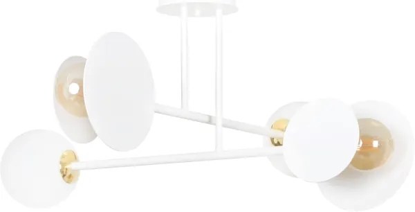 Lustră pe tijă MINERVA 2xE27/15W + 2xE14/10W/230V alb