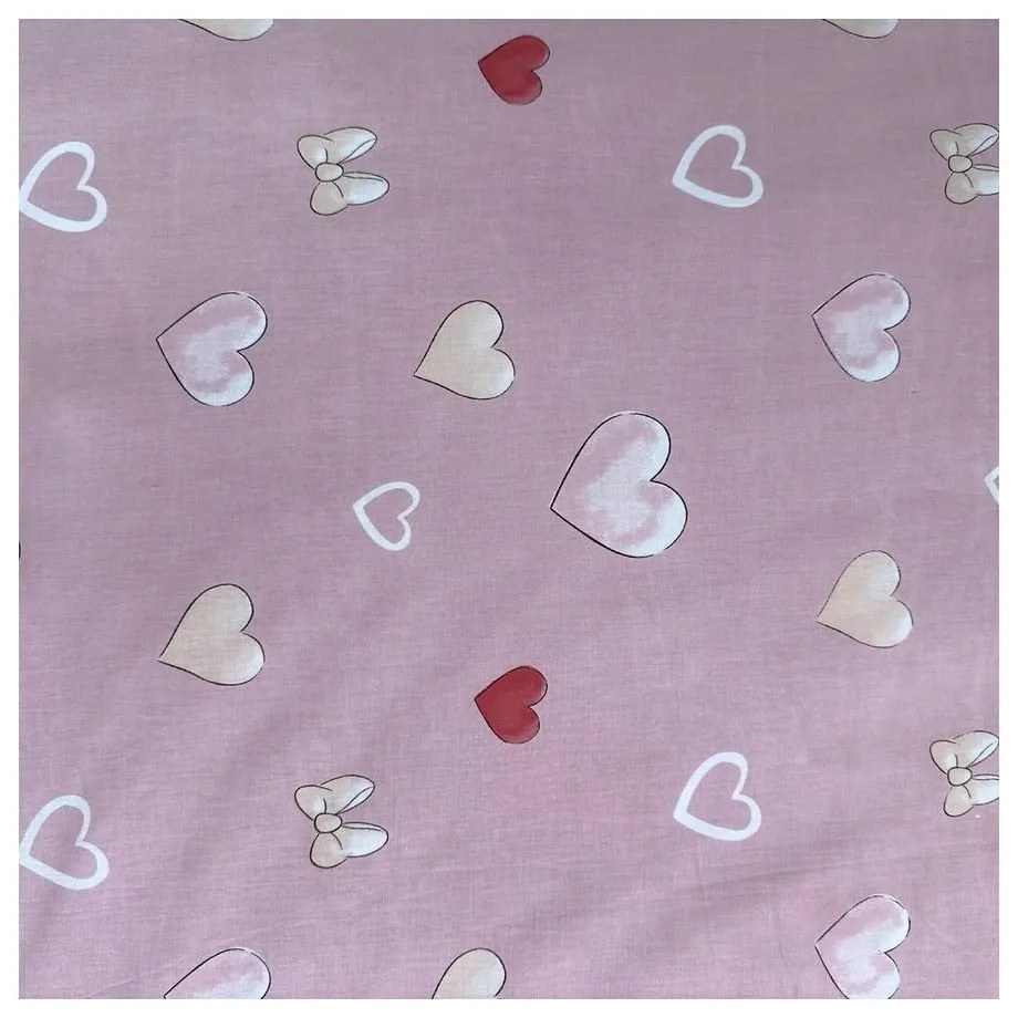 Lenjerie de pat pentru copii roz din bumbac pentru pat de o persoană 140x200 cm Minnie "Balloon" – Jerry Fabrics