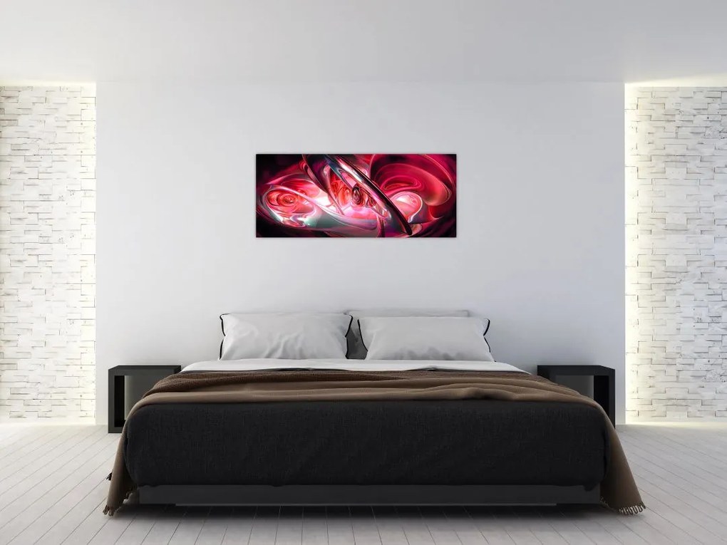 Tabloul fractalilor în roșu (120x50 cm)
