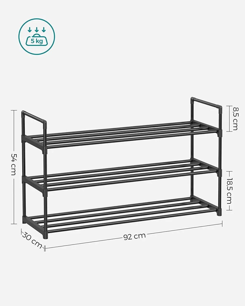 Pantofar, Songmics, Negru, 92x30x54 cm