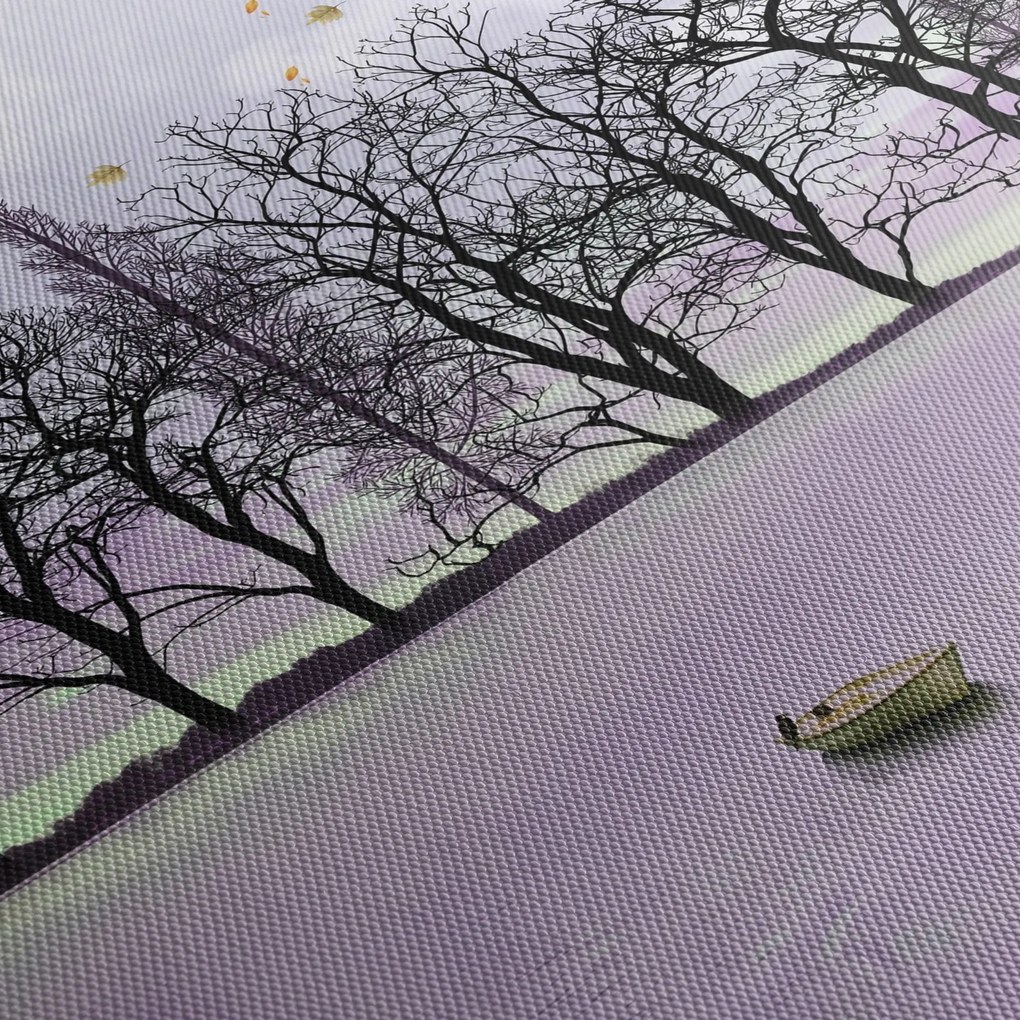 Tablou - Barcă pe lac (120x50 cm)