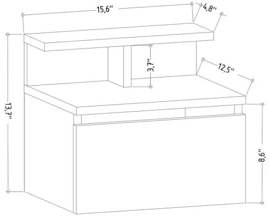 Noptieră ALICE 39,8x35 cm alb