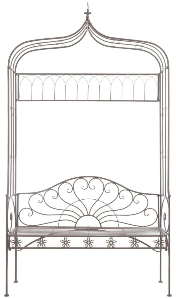 45435 vidaXL Bancă de grădină, maro vintage, 122 cm, fier