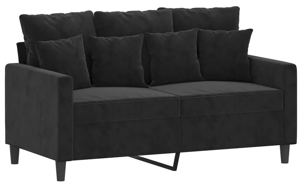 359298 vidaXL Canapea cu 2 locuri, negru, 120 cm, catifea