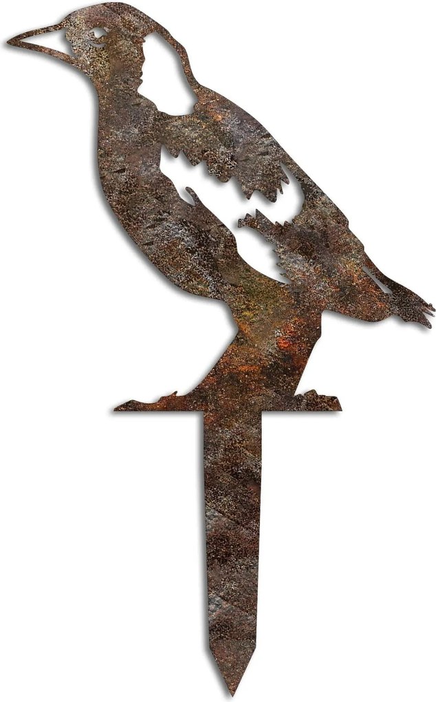 Decoratiune gradina BIRD A-03, maro, metal, 23x21 cm