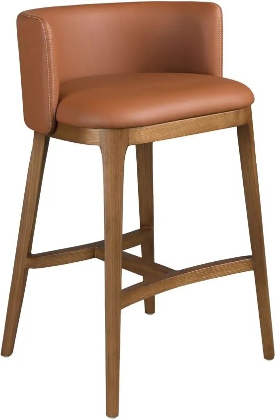 Scaun de bar design LUX, Nuc, Piele sintetica, Brown