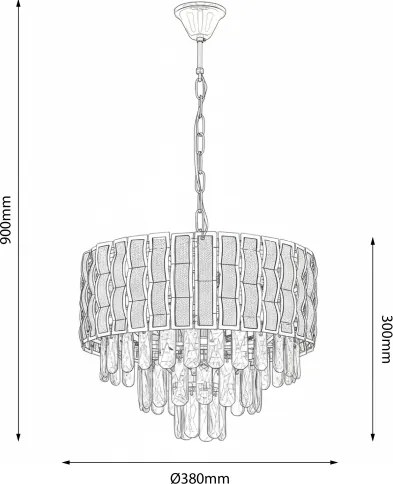 Brilagi - Lustru pe lanț CRISTAL 5xE14/40W/230V, diametru 38 cm