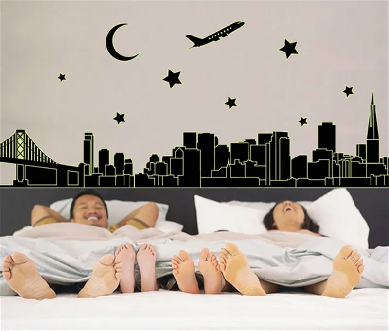 Sticker perete Glow in the Dark City