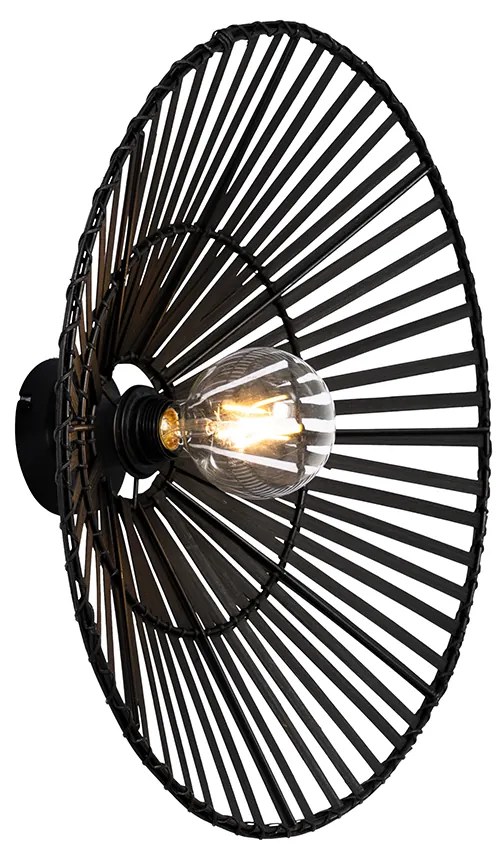 Aplică de perete orientală din bambus negru - Pua