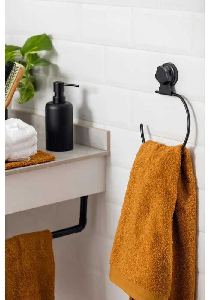 Suport autoadeziv pentru prosoape Compactor Bestlock Black, negru