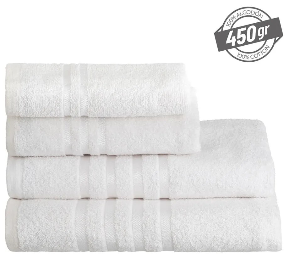 Prosop alb din bumbac din frotir 50x100 cm Simple – Casa Selección