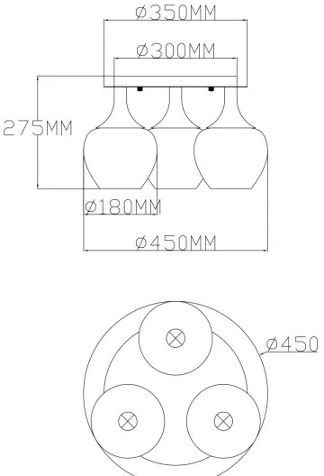 Plafonieră Globo 15548-3DK MAXY 3xE27/40W/230V antracit
