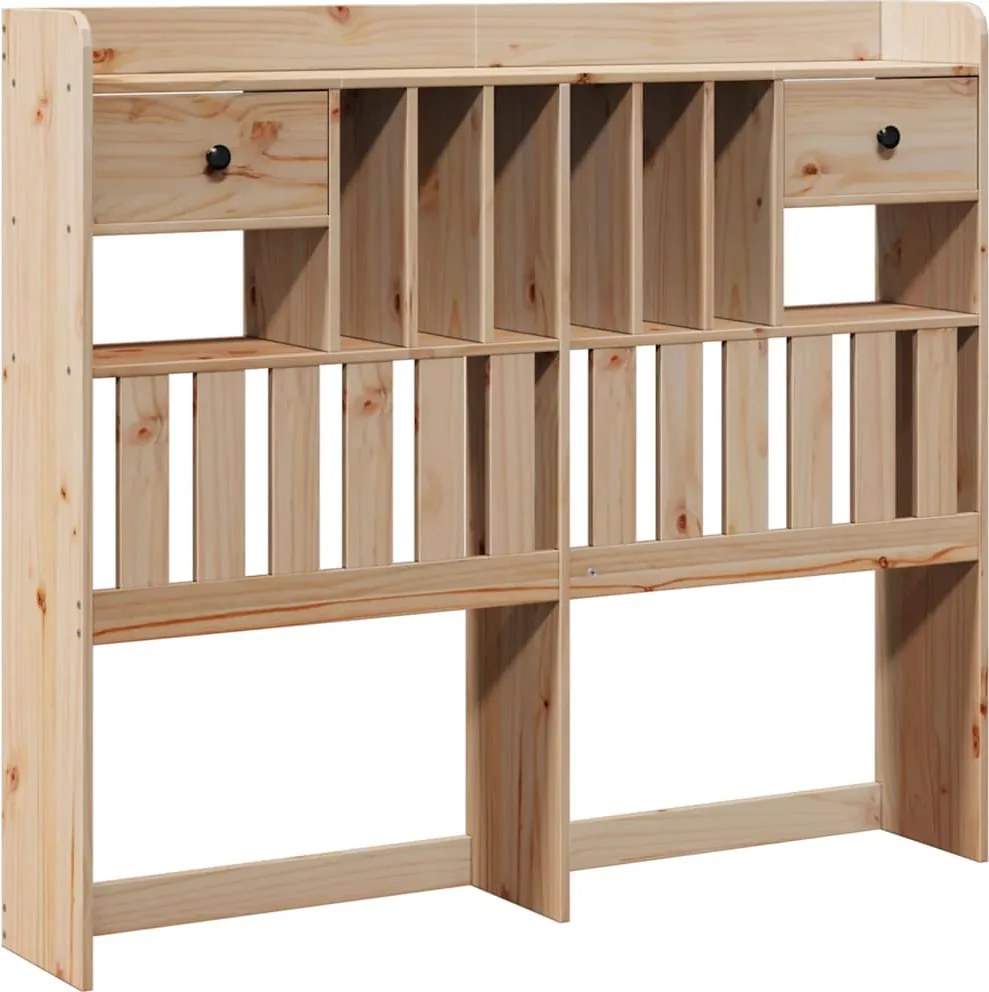 vidaXL Tăblie de pat cu depozitare, 135 cm, lemn masiv de pin