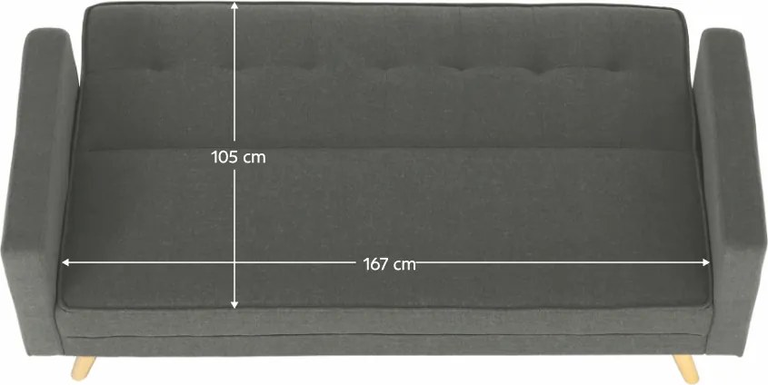Canapea extensibilă, material gri, OTISA