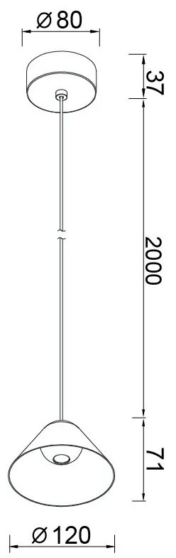 Pendul LED design minimalist modern, GRUISSAN negru MA-8466