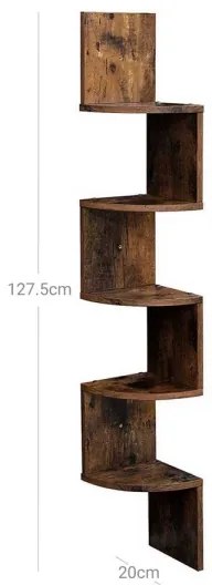 Poliță de perete de colț SNAKE, maro