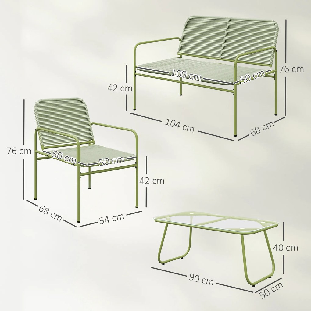 Outsunny Ratan Verde Balcon | Aosom Romania