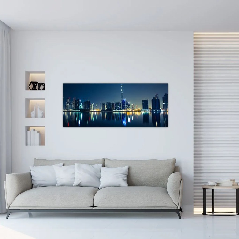 Tablou cu orașul nocturn (120x50 cm)