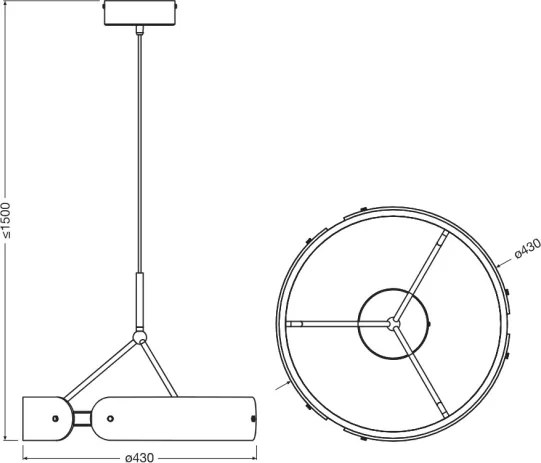 Osram - Lustră LED pe cablu DECOR CURVE LED/33W/230V gri