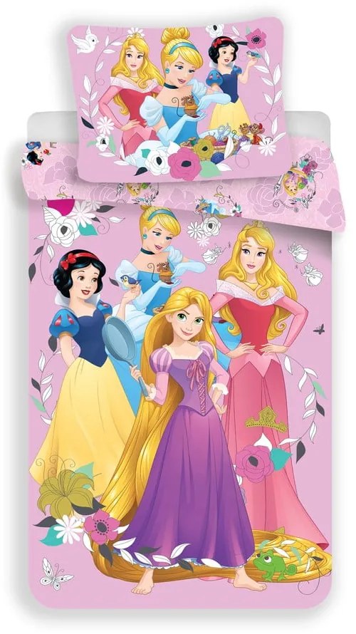 Lenjerie de pat pentru copii din bumbac pentru pat de o persoană 140x200 cm Princess – Jerry Fabrics