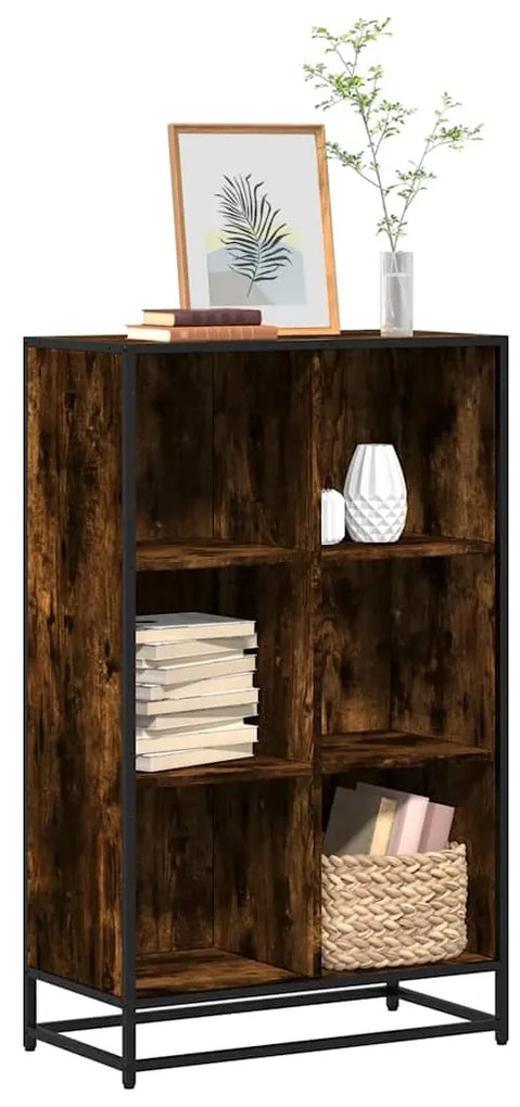 vidaXL Bibliotecă, stejar fumuriu, 65,5x33x107,5 cm, lemn prelucrat