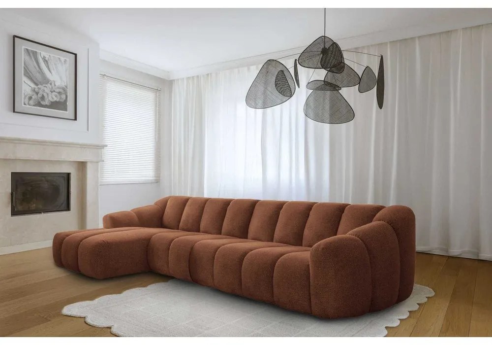 Colțar teracotă (cu colț pe partea stângă/cu șezlong) Shell – Miuform