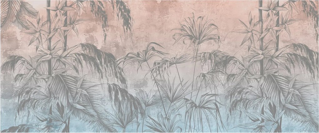 Tablou - Plante tropicale pe perete (120x50 cm)