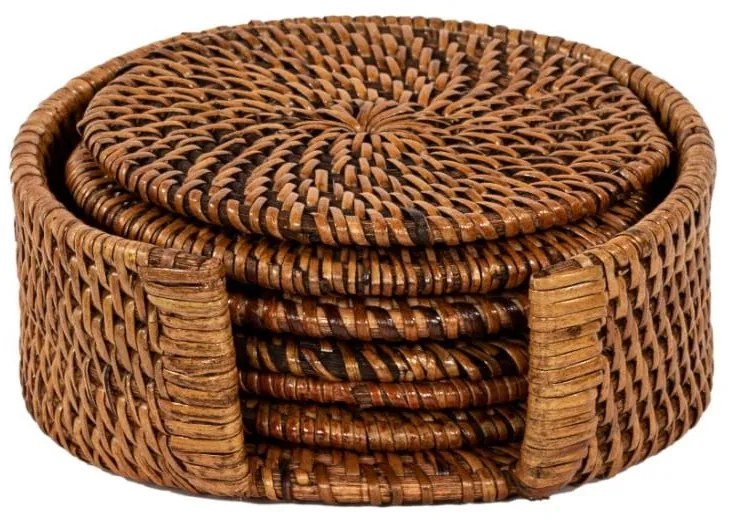Coasters maro 6 buc. din ratan – Tiseco Home Studio