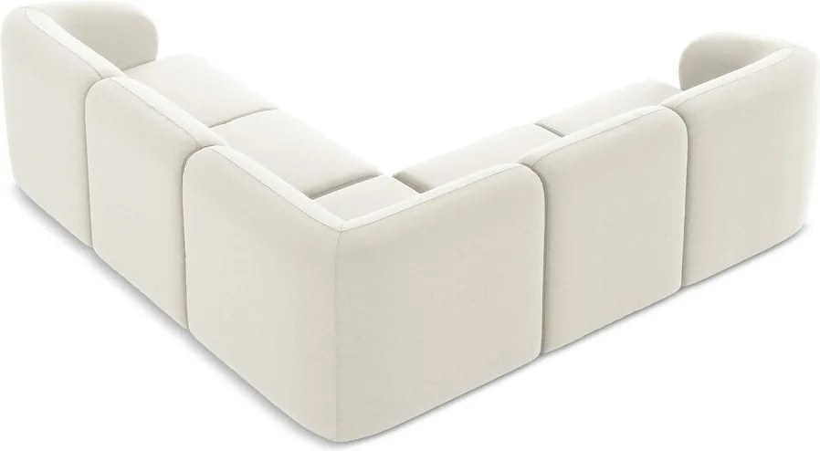 Colțar bej cu tapițerie din catifea Lani – Makamii