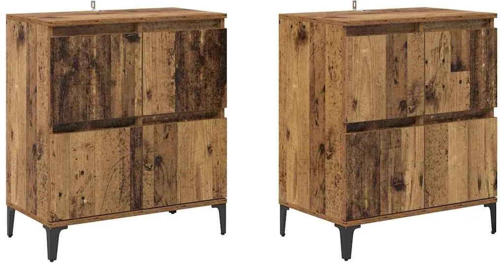 vidaXL Bufeturi 2 pcs Lemn Vechi 60 x 35 x 70 cm Lemn compozit